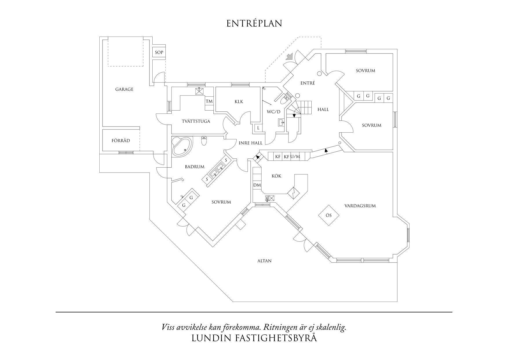 Planritning 1 Södra Fyrljusvägen 16