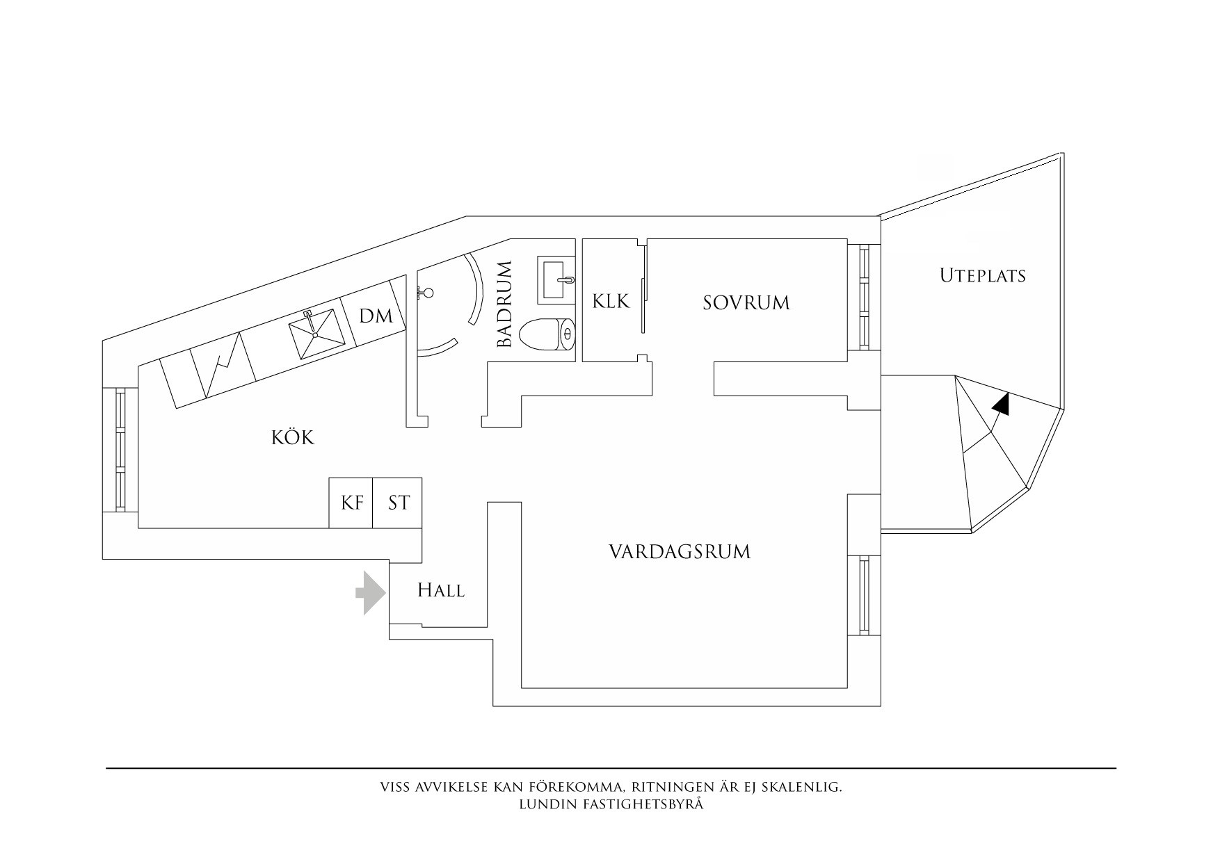 Planritning 1 Nedre Fogelbergsgatan 7B