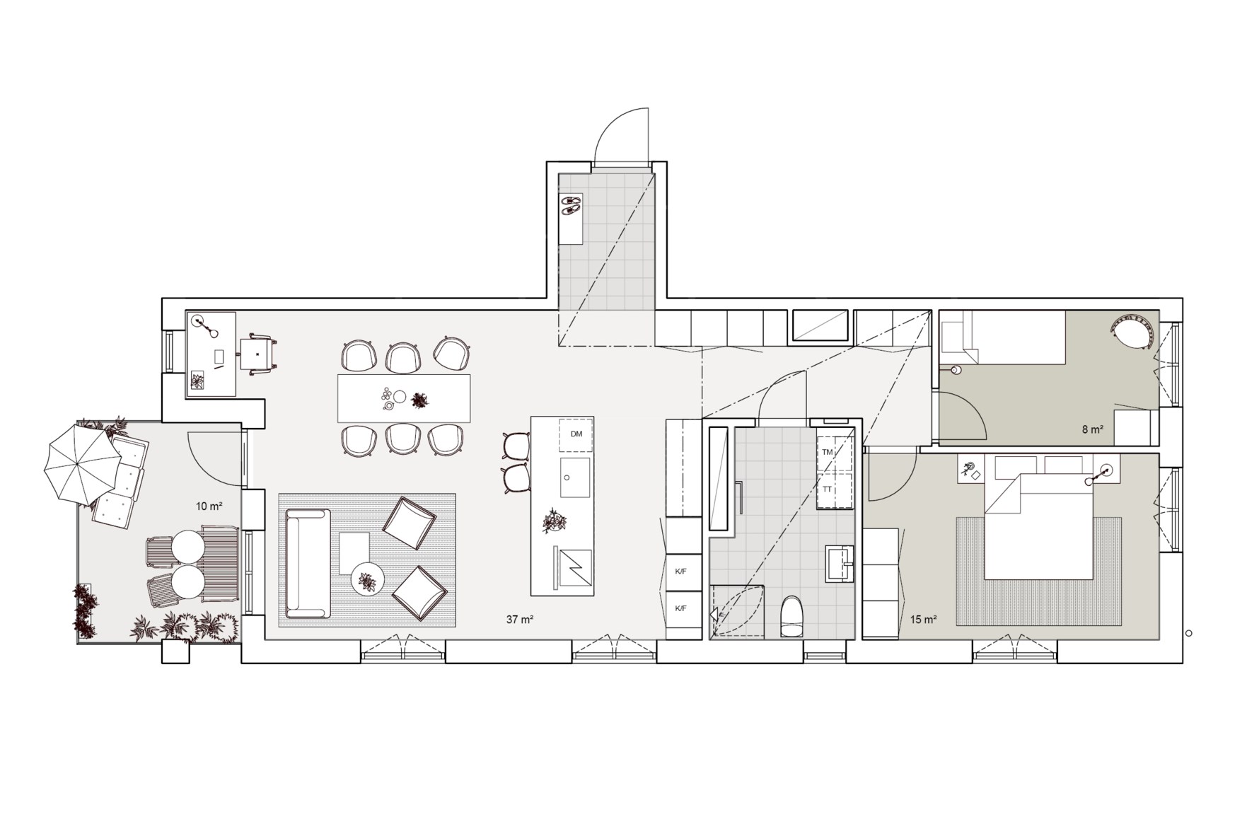 Exempel på planlösning - Trea på 86 kvm