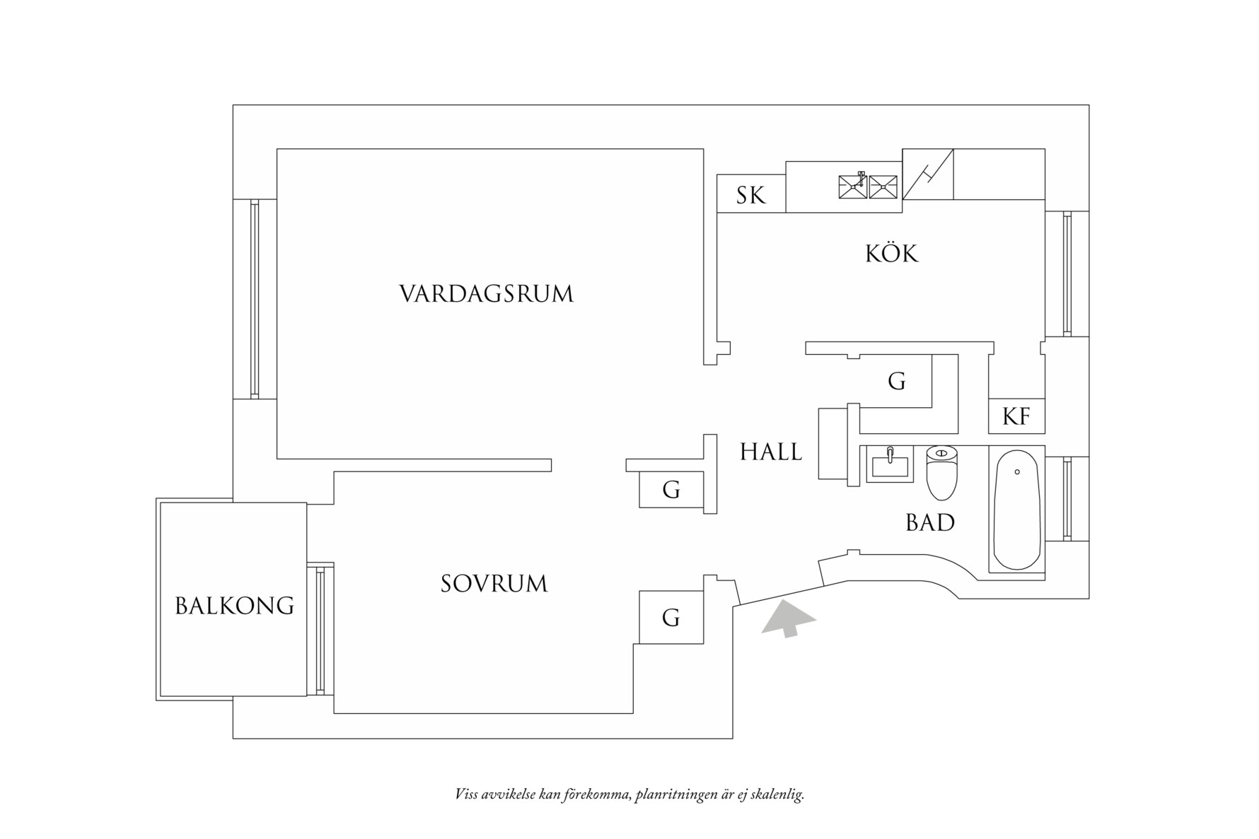 Planritning 1 Sergelsgatan 3E