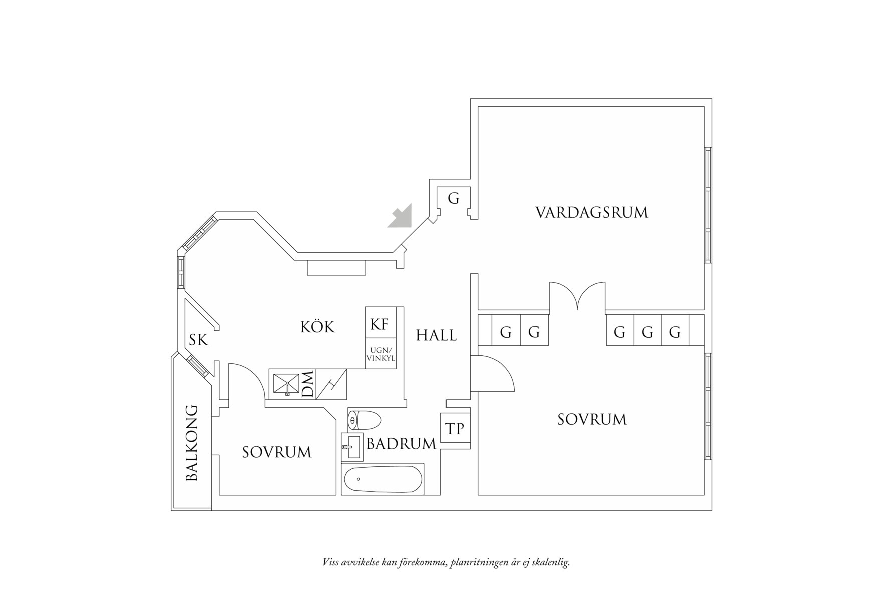 Planritning 1 Erik Dahlbergsgatan 54A
