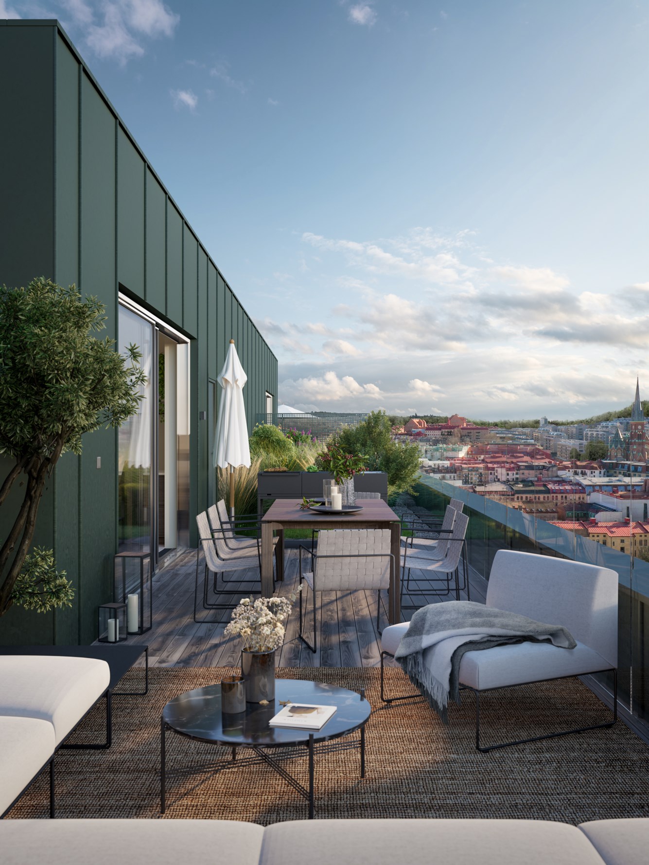 Takterrassen bjuder på slående utsikt över takåsarna