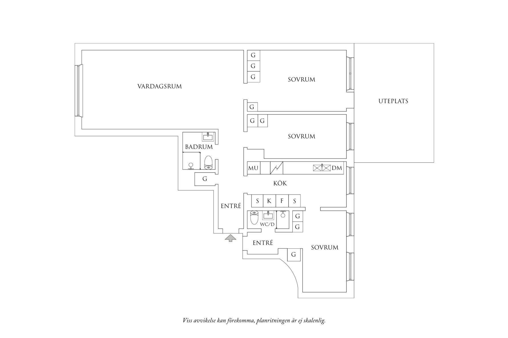 Planritning 1 Gyllenkrooksgatan 7