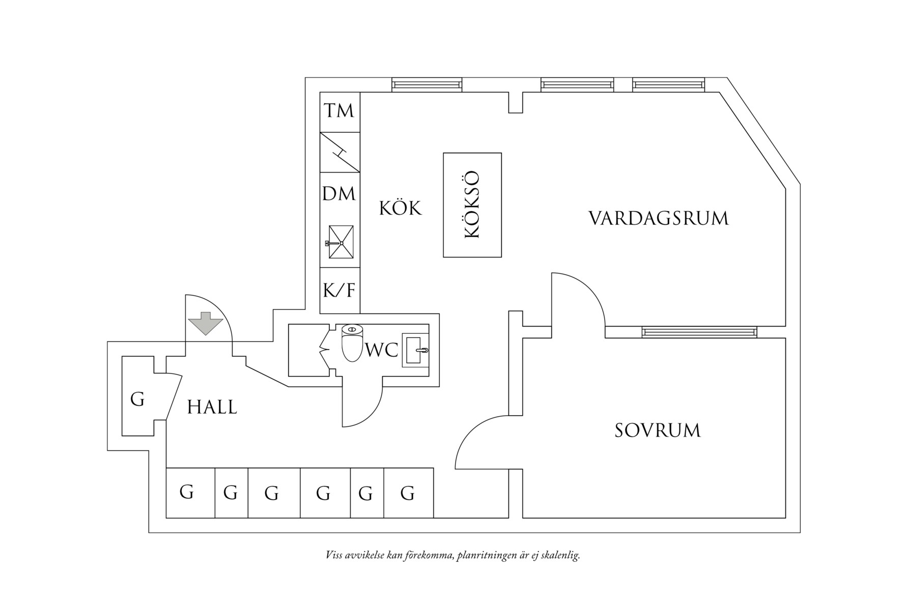 Planritning 1 Andra Långgatan 8C
