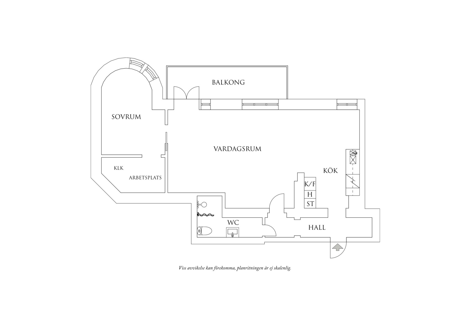 Planritning 1 Arsenalsgatan 4B