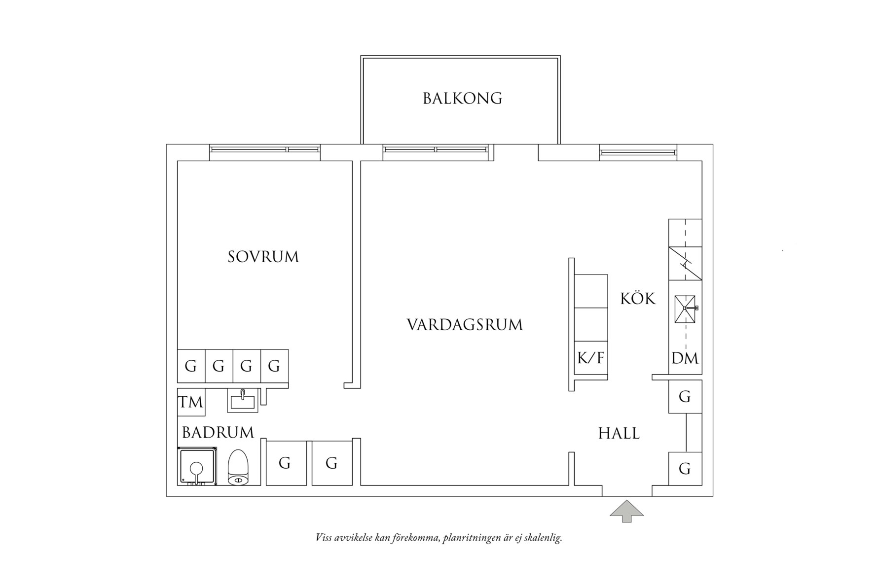 Planritning 1 von Gerdesgatan 3