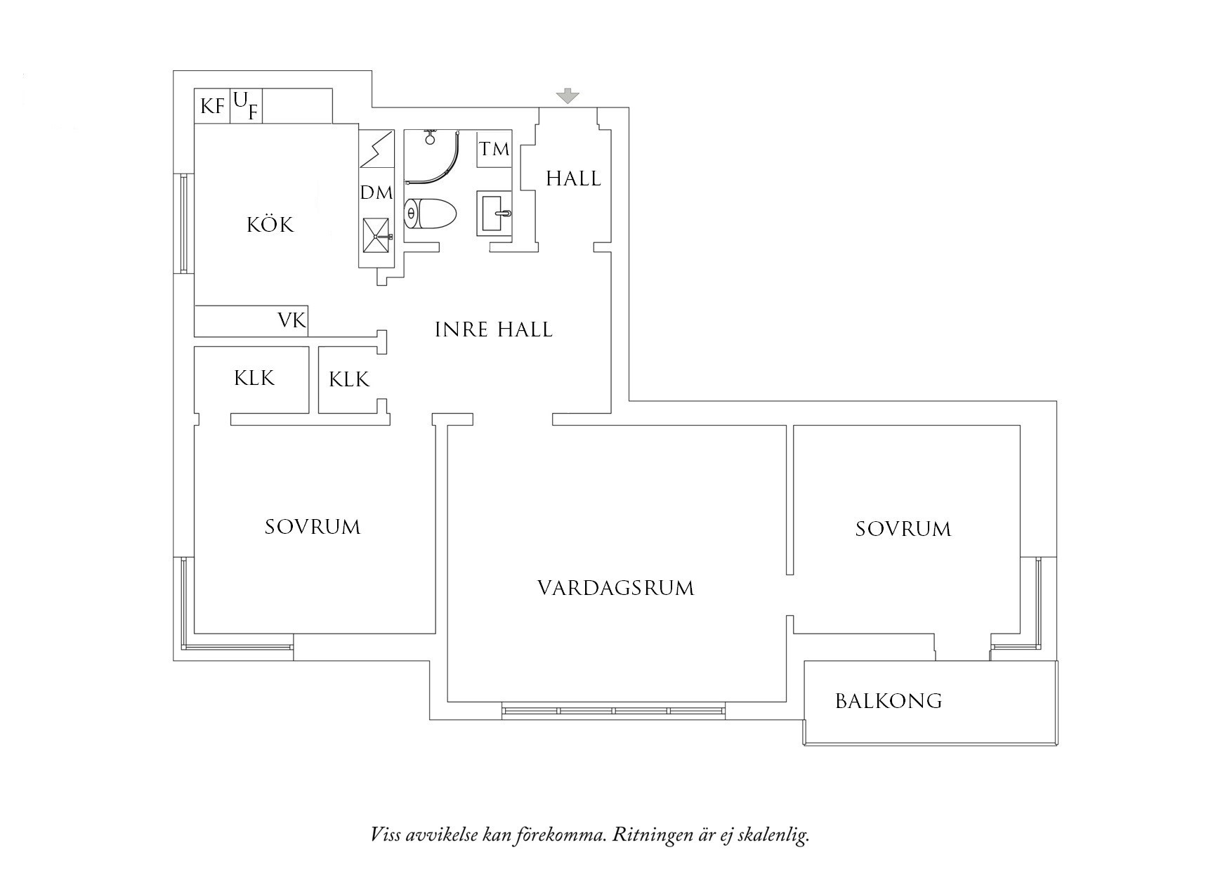 Planritning 1 Volrat Thamsgatan 7A