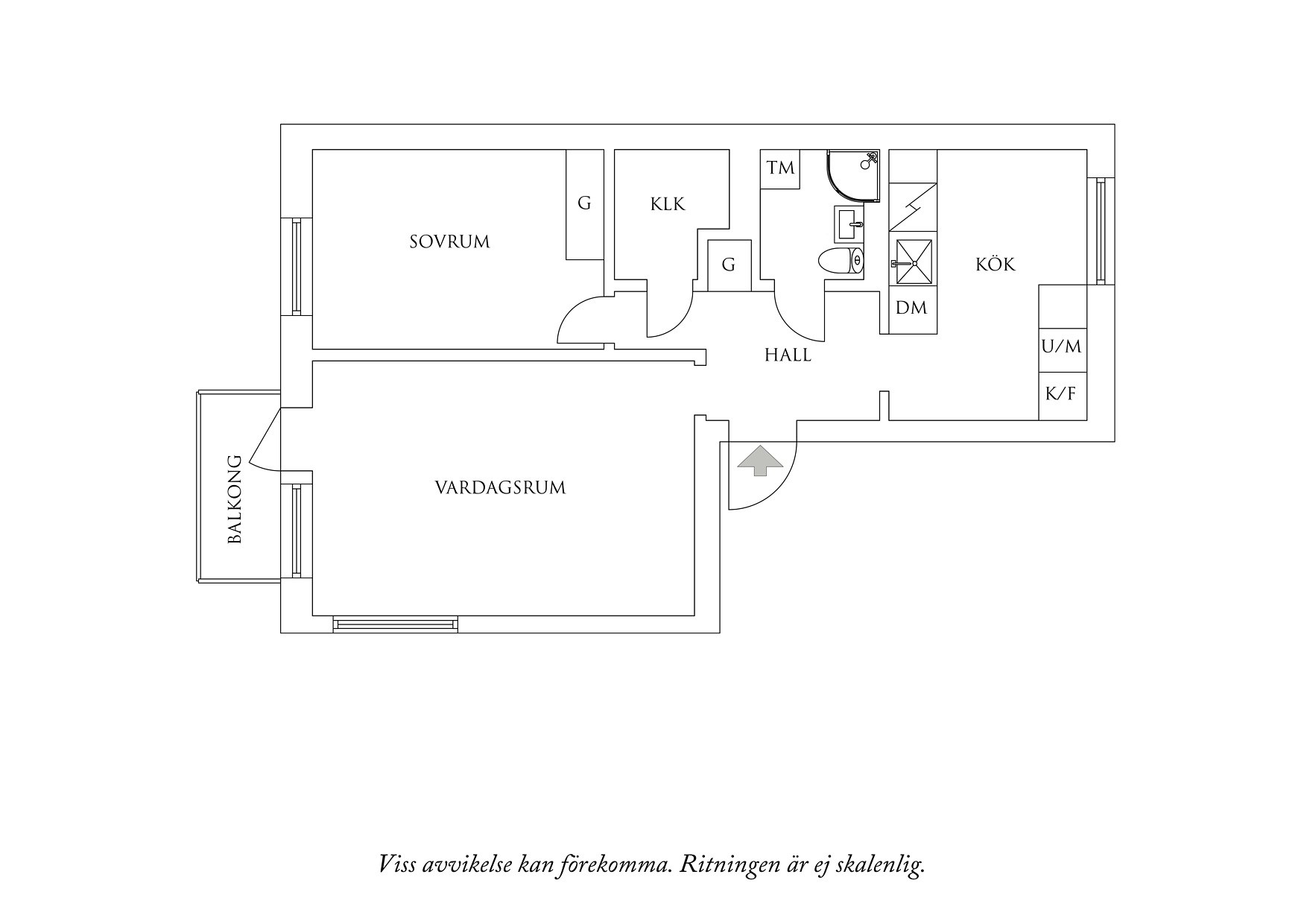 Planritning 1 Fredriksdalsgatan 6B