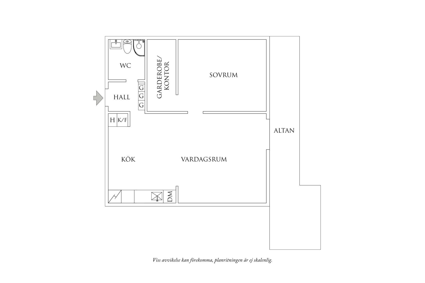 Planritning 1 Klippan 1G