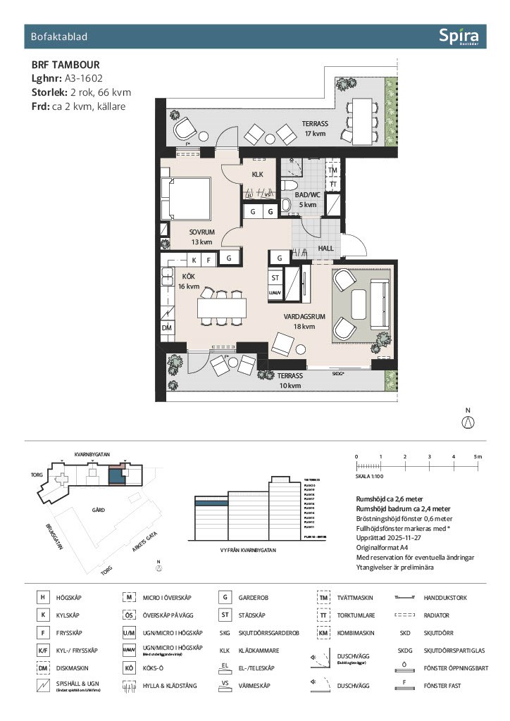 Planritning 1 Kvarnbygatan 4D