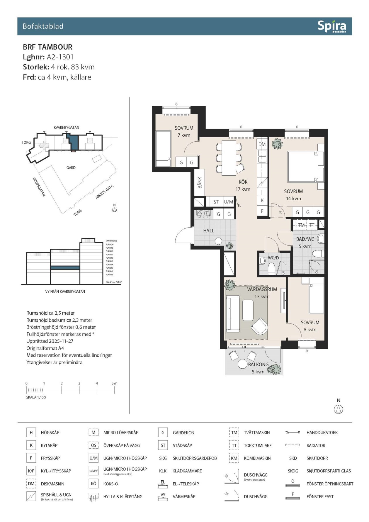 Planritning 2 Kvarnbygatan 4B