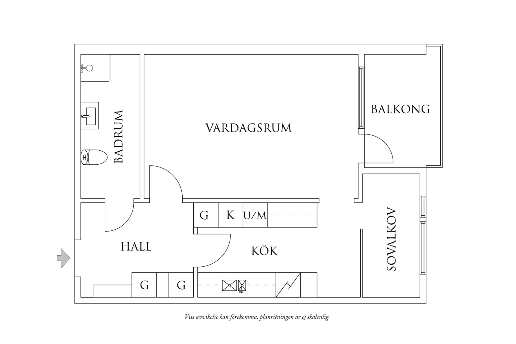 Planritning 1 Vaktmästaregången 16