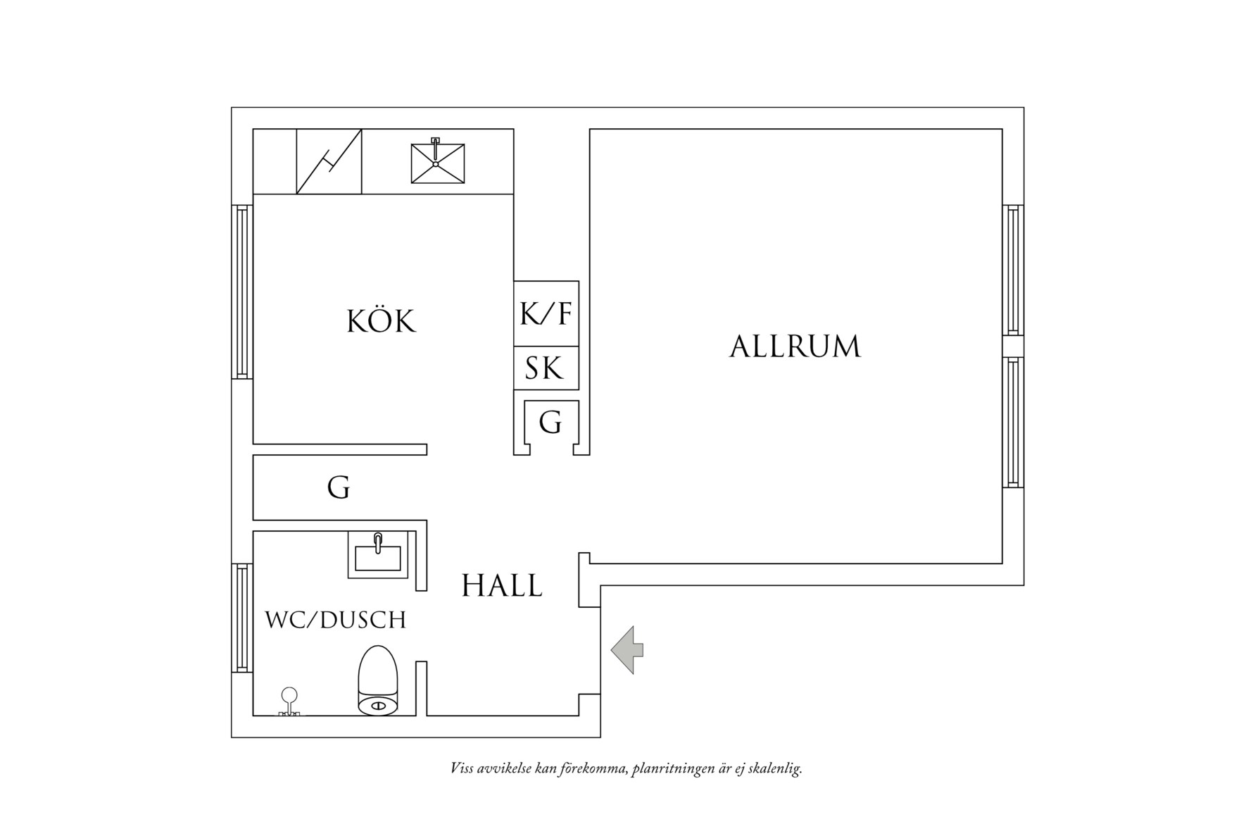 Planritning 1 Carl Larssonsgatan 5D
