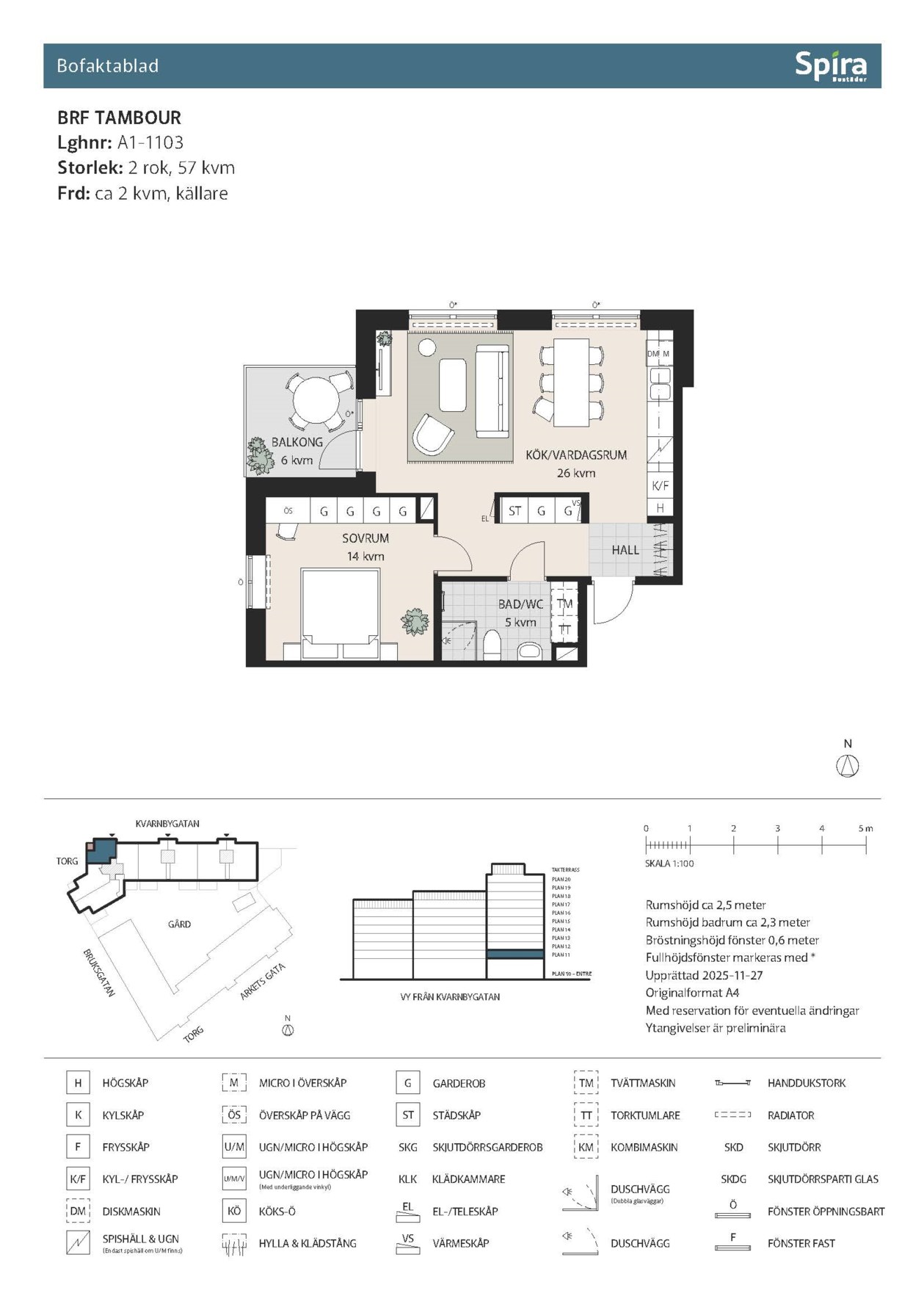 Planritning 1 Kvarnbygatan 4A